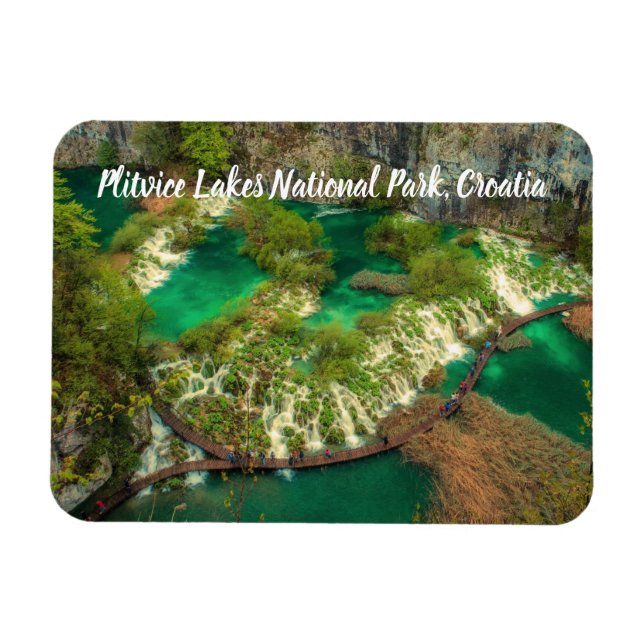 Nationalpark Plitvice Seen Kroatien stilvoll Magnet (Horizontal)