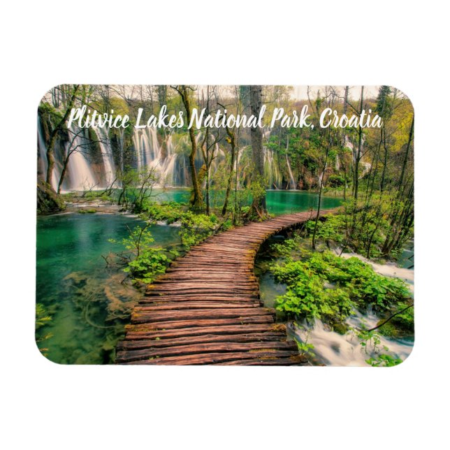 Nationalpark Plitvice Seen Kroatien stilvoll Magnet (Horizontal)