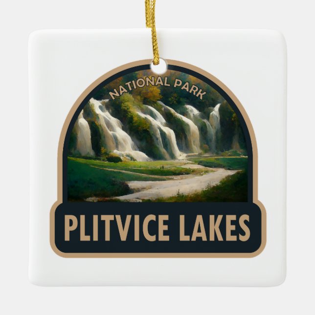 Nationalpark Plitvicer Seen Kroatien Keramikornament (Vorderseite)