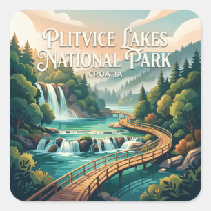 Nationalpark Plitvicer Seen Kroatien Quadratischer Aufkleber