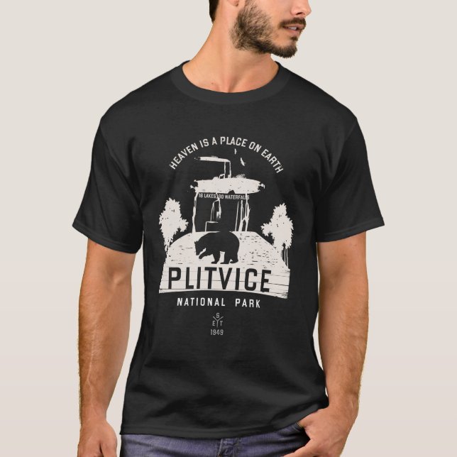 Nationalpark Plitvicer Seen Kroatien Weißes Design T-Shirt (Vorderseite)