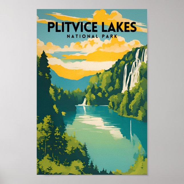 Nationalpark Plitvicer Seen Traditionelle Reise Poster (Vorne)