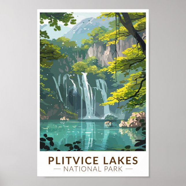 Nationalpark Plitvicer Seen Vintag Poster (Vorne)