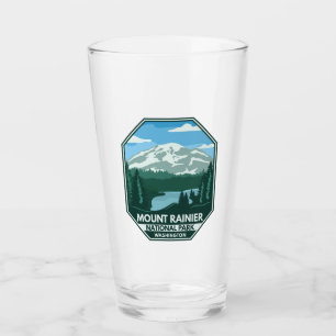 Nationalpark Rainier Minimal Retro Emblem Glas