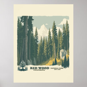 NATIONALPARK REDWOOD KALIFORNIEN POSTER