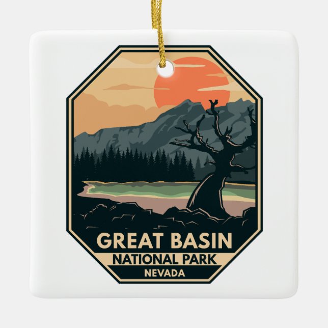 Nationalpark Retro-Emblem des Great Basin Keramikornament (Vorderseite)