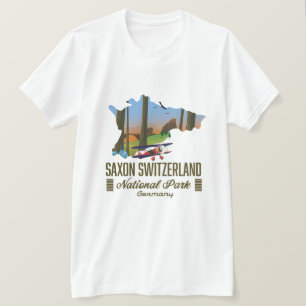 Nationalpark Sächsische Schweiz Deutschland Karte T-Shirt