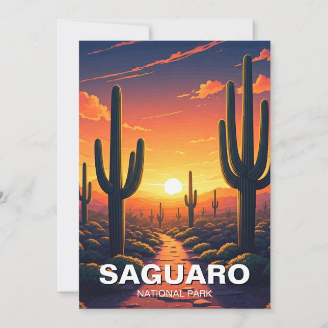 Nationalpark Saguaro Cacti Cactus Feiertagskarte (Vorderseite)