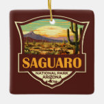 Nationalpark Saguaro Illustration Retro Keramikornament<br><div class="desc">Saguaro Vektorgrafik Design. Der Park ist nach dem großen Saguaro-Kakteen benannt,  das in seiner Wüstenlandschaft beheimatet ist.</div>