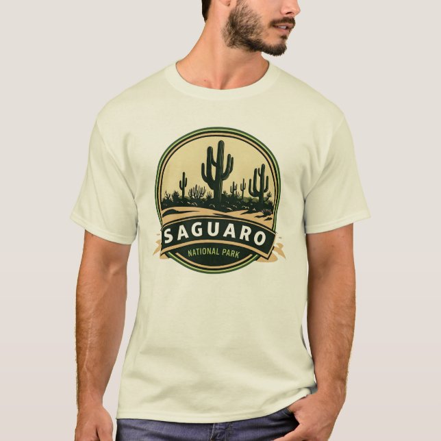 Nationalpark Saguaro Vintag Classic Illustration T-Shirt (Vorderseite)
