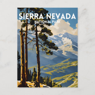 Nationalpark Sierra Nevada Vintag Postkarte