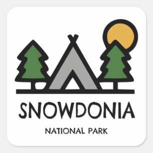 Nationalpark Snowdonia Quadratischer Aufkleber