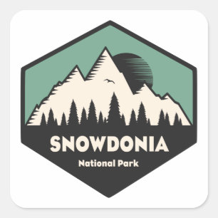 Nationalpark Snowdonia Quadratischer Aufkleber