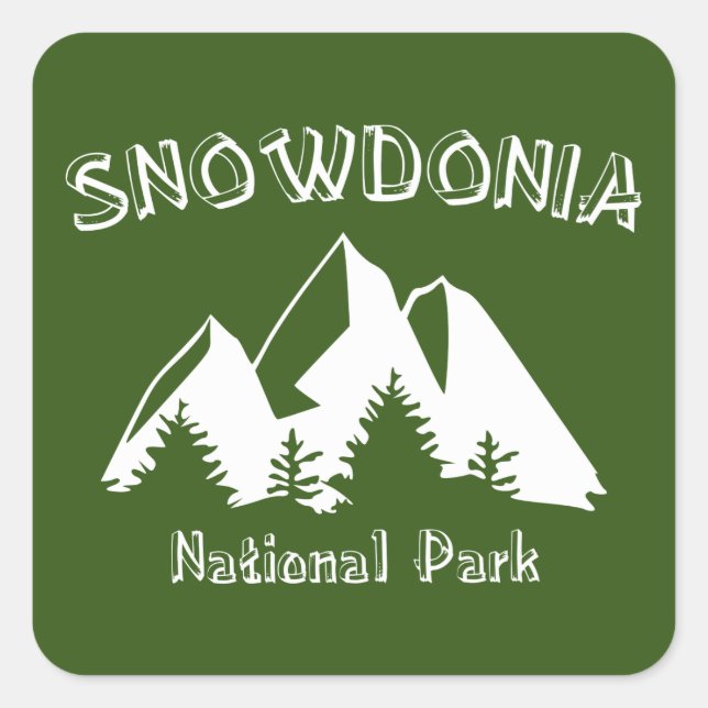 Nationalpark Snowdonia Quadratischer Aufkleber (Vorderseite)