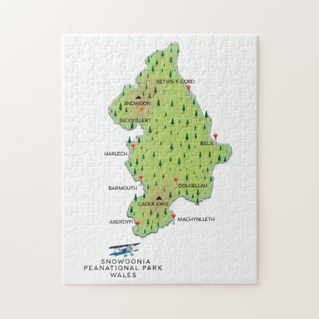 Nationalpark Snowdonia, Wales-Karte (Vertikal)