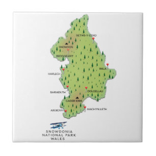 Nationalpark Snowdonia, Wales-Karte Fliese
