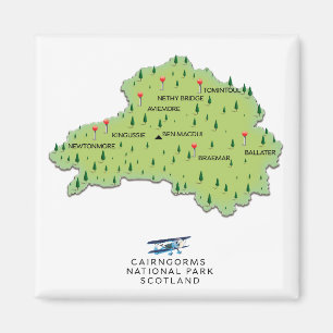 Nationalpark Snowdonia, Wales Karte Magnet