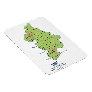 Nationalpark Snowdonia, Wales-Karte Magnet