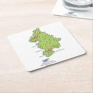 Nationalpark Snowdonia, Wales-Karte Rechteckiger Pappuntersetzer