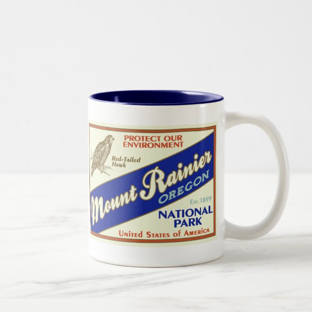 Nationalpark-Tasse des Mount Rainier Zweifarbige Tasse (Rechts)