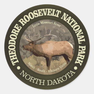 Nationalpark Theodore Roosevelts (Elche) Runder Aufkleber