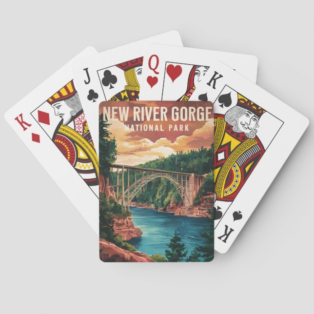 Nationalpark und Erhaltung der New River Gorge Spielkarten (Rückseite)