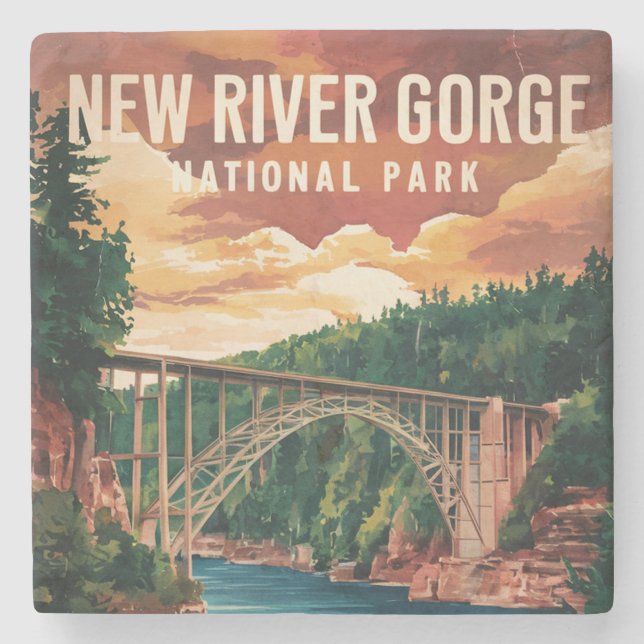 Nationalpark und Erhaltung der New River Gorge Steinuntersetzer (Vorderseite)
