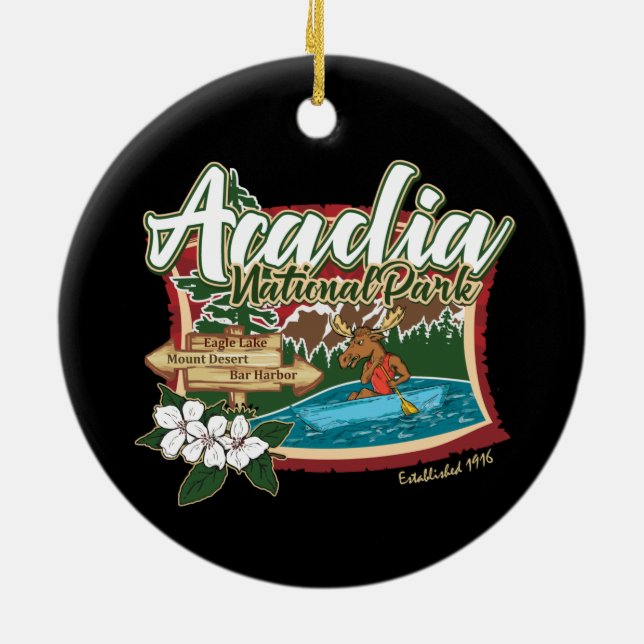 NATIONALPARK-URLAUB IN ACADIA KERAMIK ORNAMENT (Hinten)