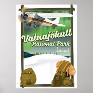 Nationalpark Vatnajökull Island Poster