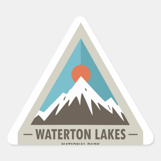 Nationalpark Waterton Lakes Dreieckiger Aufkleber (Vorderseite)