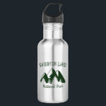 Nationalpark Waterton Lakes Edelstahlflasche<br><div class="desc">Der Waterton Seen Nationalpark liegt an der südlichen Alberta,  Kanada,  an der Grenze zum Glacier National Park von Montana. Es ist bekannt für seine Seekette,  einschließlich der Hoch- und Mittelwasserseen,  flankiert von den Rocky Mountains.</div>