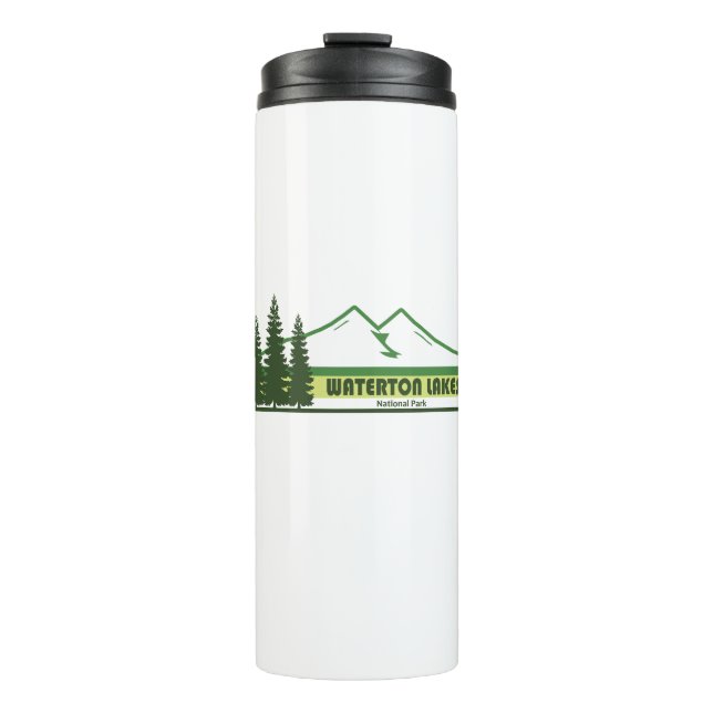 Nationalpark Waterton Seen Grüne Streifen Thermosbecher (Vorderseite)