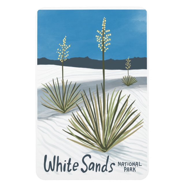 Nationalpark Weißer Sand New Mexico Gypsum Yucca Magnet (Vertikal)