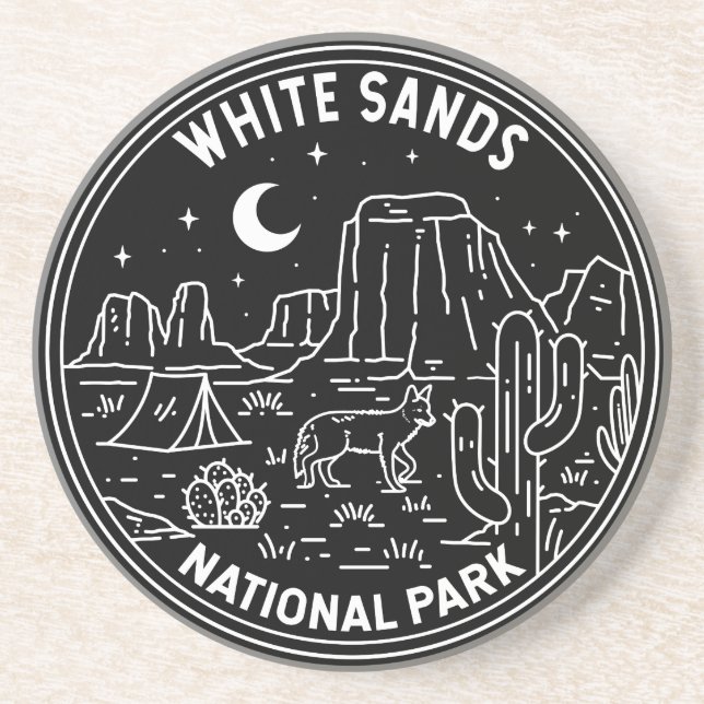 Nationalpark White Sands New Mexico Monoline Getränkeuntersetzer (Vorne)