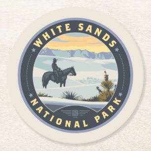 Nationalpark White Sands Runder Pappuntersetzer