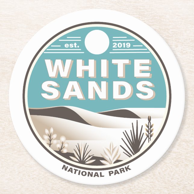 Nationalpark White Sands Runder Pappuntersetzer (Vorderseite)