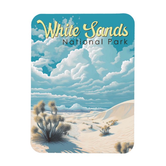 Nationalpark White Sands Vintage Magnet (Vertikal)