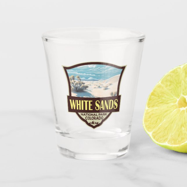 Nationalpark White Sands Vintage Schnapsglas (Vorderseite)