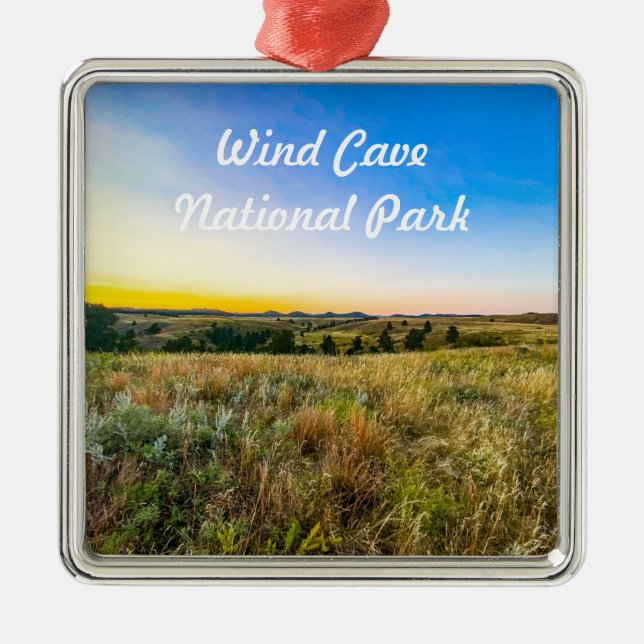 Nationalpark Wind Cave Ornament Aus Metall (Vorne)