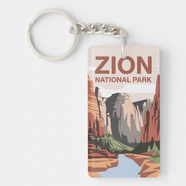 Nationalpark Zion Art Schlüsselanhänger (Vorderseite)