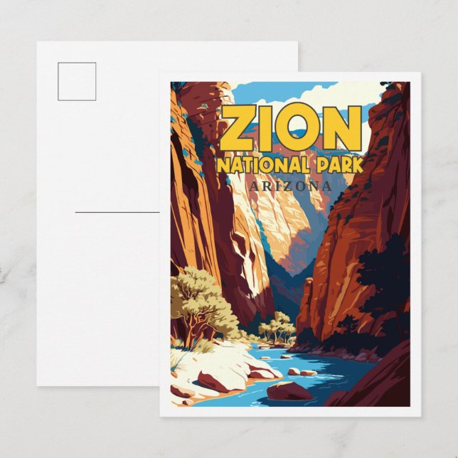 Nationalpark Zion Postkarte (Vorne/Hinten)