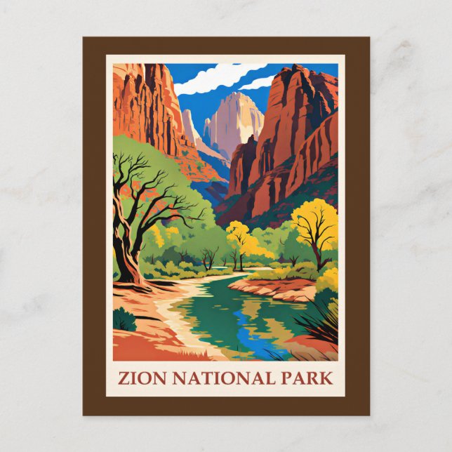 Nationalpark Zion, Utah, Postkarte (Vorderseite)