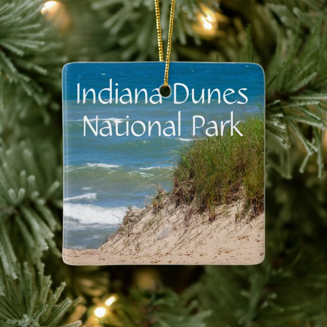 Nationalparkplatz Indiana Dunes Keramikornament (Baum)