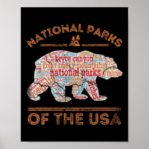 Nationalparks Bären Wandern Reisen Camping Outdoor Poster