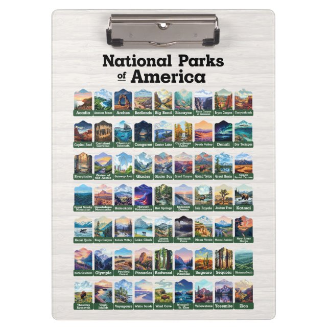 Nationalparks der USA USA Klemmbrett (Vorderseite)