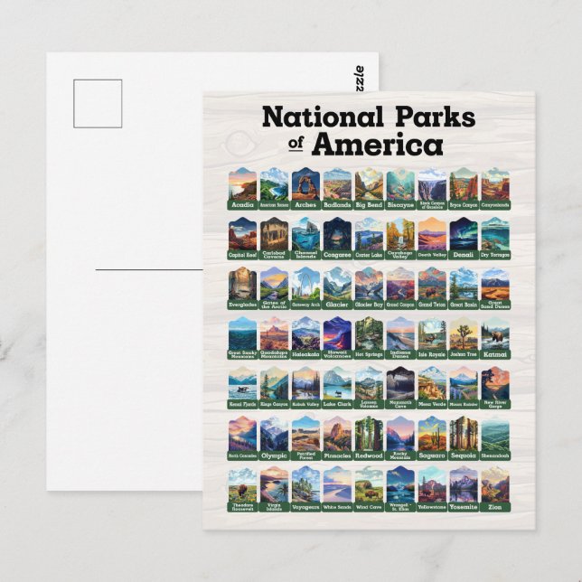 Nationalparks der USA USA Postkarte (Vorne/Hinten)