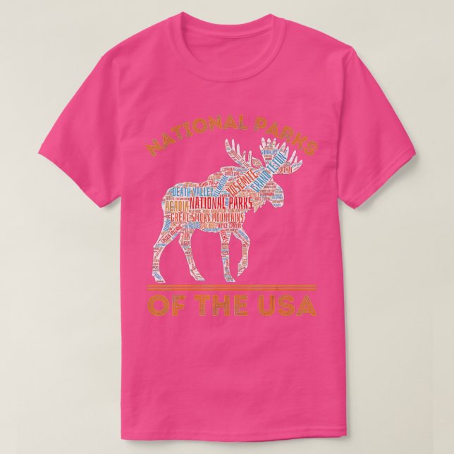Nationalparks Elche Wanderwege Camping Außenbereic T-Shirt (Design vorne)