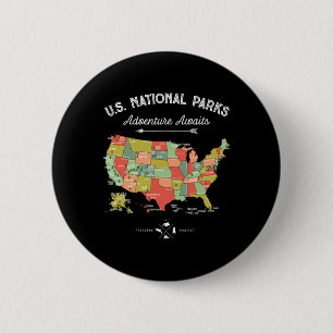 Nationalparks-T-Shirt-Karte-Camping-Frauen-Männer- Button