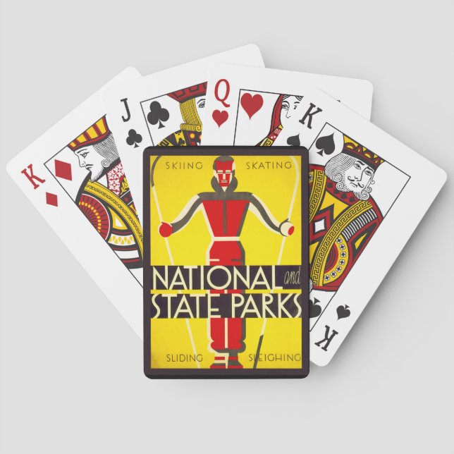 Nationalparks und Staat, Ski - Dorothy Waugh Spielkarten (Rückseite)