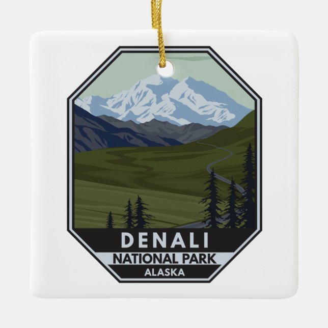 Nationalparkstraße Denali Keramikornament (Vorderseite)